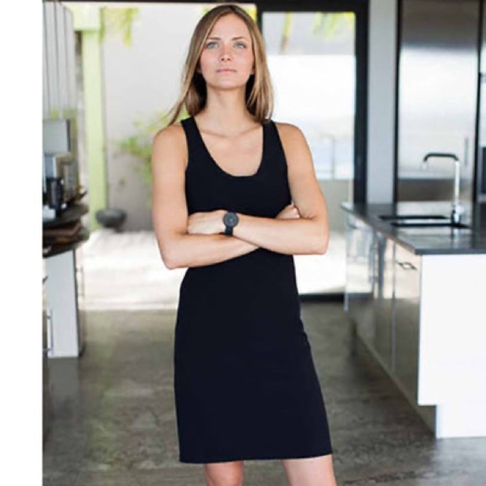 Emerson Fry Ponte Jet Black Racerback Sleeveless Layering Dress EUC Size 0